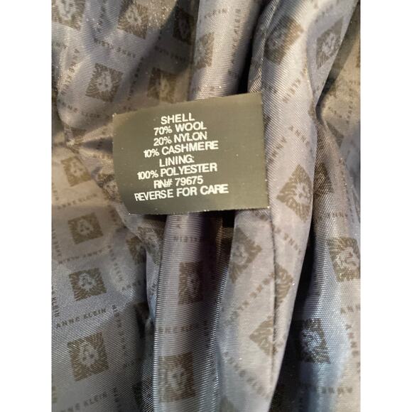 Anne Klein Black Wool Cashmere Button Closure 
Overcoat Lined EUC Sz 14 Warm - Picture 6 of 9